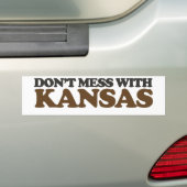 Niet knoeien met Kansas Bumpersticker (Op auto)