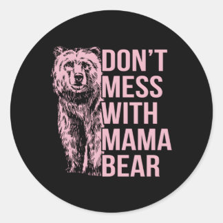 Niet knoeien met mama Beer Ronde Sticker