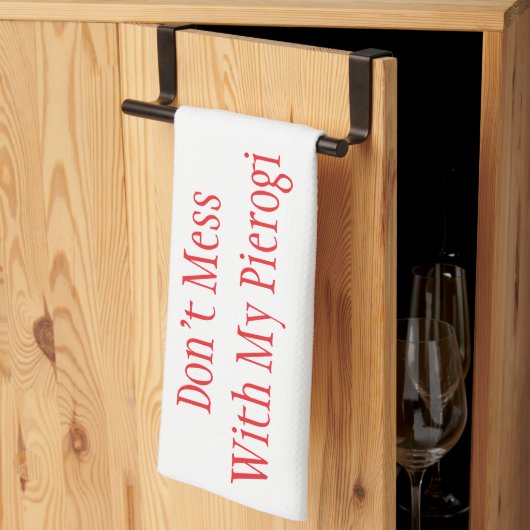 "Niet knoeien met mijn Pierogi" keukenhanddoek (Derde Gevouwen)