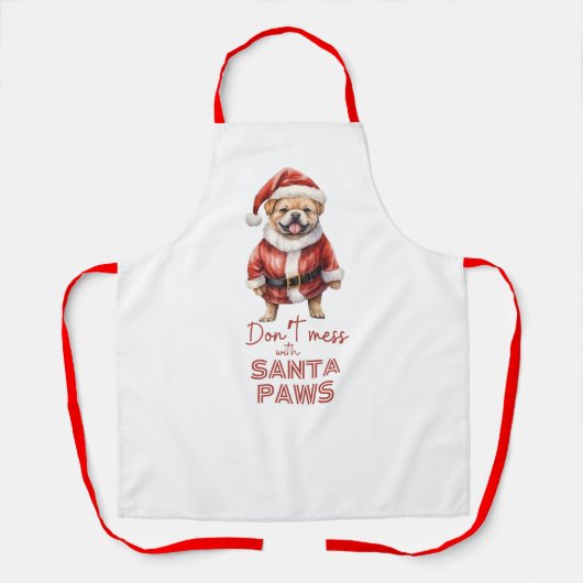 Niet knoeien met Santa Paws schattig hondenliefheb Schort (Voorkant)