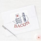 Niet knoeien met spek vierkante sticker (Envelop)