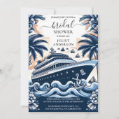 Niet Knot Bootschip Navy Blauw Nautisch Vrijgezell Kaart (Voorkant)