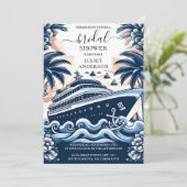 Niet Knot Bootschip Navy Blauw Nautisch Vrijgezell Kaart (Staand voorkant)