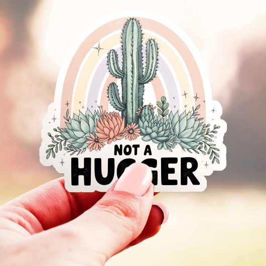  Niet Knuffelende Cactus Vinyl Sticker