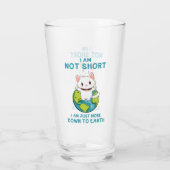 Niet kort, gewoon naar de aarde - Cat Humor Glas (Achterkant)