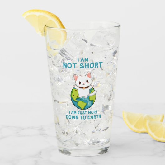 Niet kort, gewoon naar de aarde - Cat Humor Glas (Voorkant ijs)