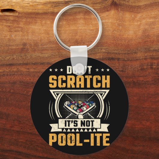 Niet krabben zijn niet pool-site snooker biljart p sleutelhanger (Voorkant)