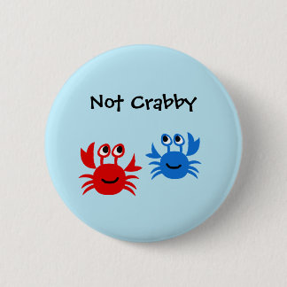 Niet Kribbige Rode en Blauwe Krabben Grappig Schee Ronde Button 5,7 Cm