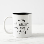 Niet Kung Fu vecht grappig Tweekleurige Koffiemok (Links)