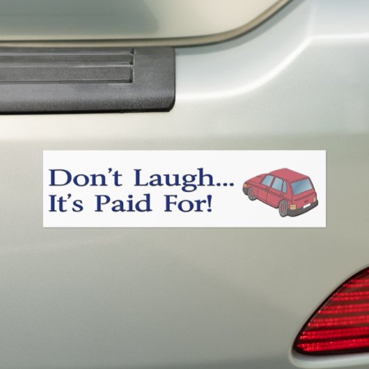 Niet lachen (Bumpersticker) Bumpersticker (Op auto)