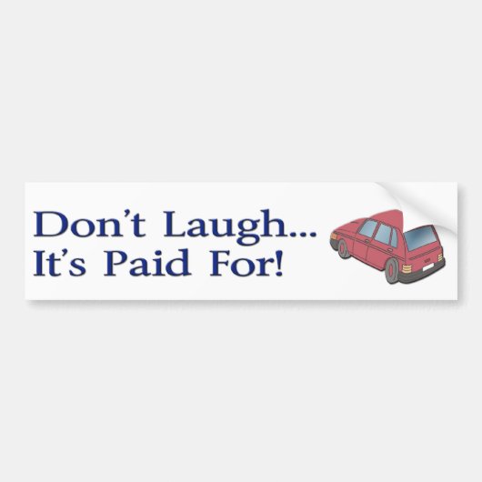 Niet lachen (Bumpersticker) Bumpersticker (Voorkant)