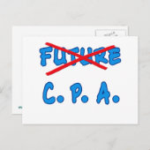 Niet langer toekomstig CPA-Afstuderen ontwerp Aankondigingskaart (Voorkant / Achterkant)