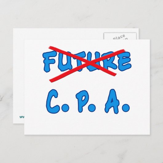 Niet langer toekomstig CPA-Afstuderen ontwerp Aankondigingskaart (Voorkant / Achterkant)