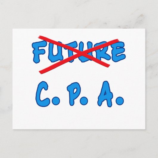 Niet langer toekomstig CPA-Afstuderen ontwerp Aankondigingskaart (Voorkant)