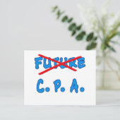 Niet langer toekomstig CPA-Afstuderen ontwerp Aankondigingskaart (Staand voorkant)