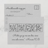 Niet langer twee maar één vlees ~ Schrift ~ Spaans Uitnodiging Briefkaart (Voorkant / Achterkant)