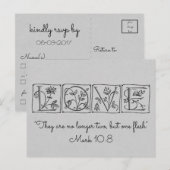 Niet langer twee-maar één vlees ~ Schrift ~ Trouwe Uitnodiging Briefkaart (Voorkant / Achterkant)