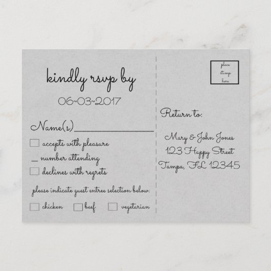 Niet langer twee-maar één vlees ~ Schrift ~ Trouwe Uitnodiging Briefkaart (Achterkant)