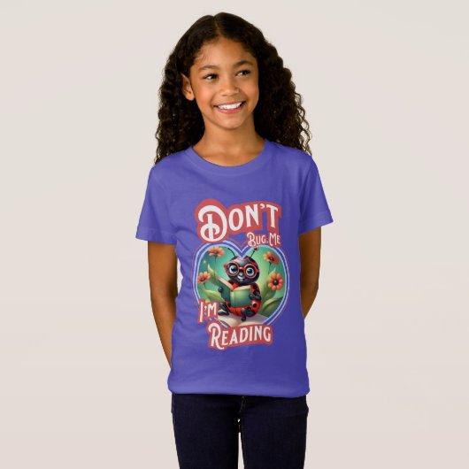 Niet lastig vallen Ik lees Schattige lieveheersbee T-shirt (Voorkant volledig)