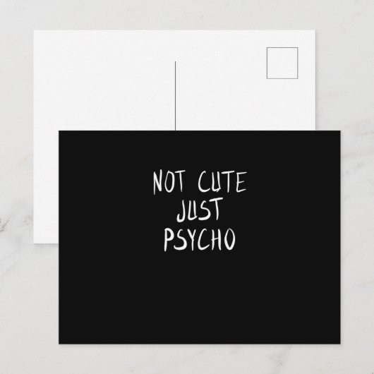 Niet leuk gewoon psycho briefkaart (Voorkant / Achterkant)