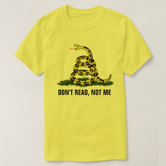 Niet lezen, niet mij t-shirt (Design voorkant)