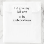 Niet links noch rechts vierkante sticker (Tas)