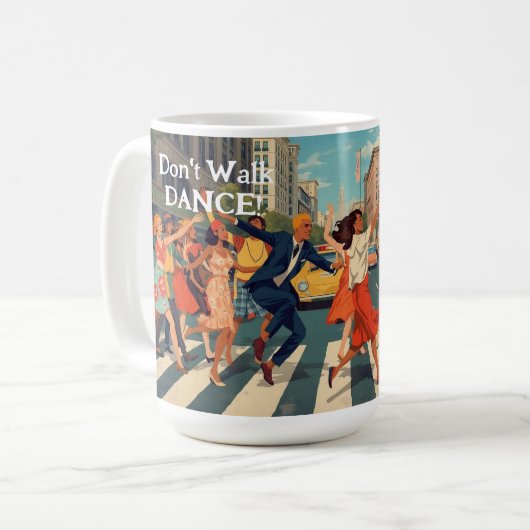 Niet lopen dansen! koffiemok (Voorkant links)