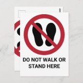 Niet lopen of staan hier, verbodsbord briefkaart (Voorkant / Achterkant)