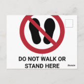Niet lopen of staan hier, verbodsbord briefkaart (Achterkant)