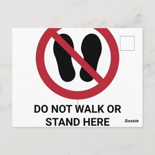 Niet lopen of staan hier, verbodsbord briefkaart (Achterkant)