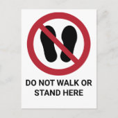 Niet lopen of staan hier, verbodsbord briefkaart (Voorkant)