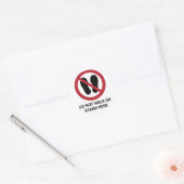 Niet lopen of staan hier, verbodsbord ronde sticker (Envelop)