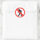 Niet lopen. ronde sticker (Tas)
