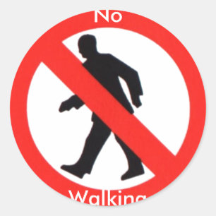 Niet lopen. ronde sticker