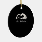 Niet lopen - White Classic - Skeleton Hands Hearts Keramisch Ornament (Rechts)