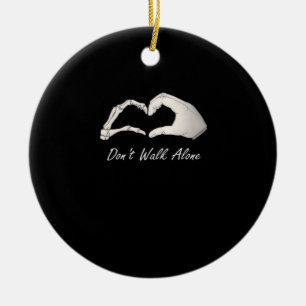 Niet lopen - White Classic - Skeleton Hands Hearts Keramisch Ornament