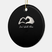 Niet lopen - White Classic - Skeleton Hands Hearts Keramisch Ornament (Links)