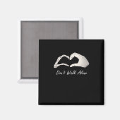 Niet lopen - White Classic - Skeleton Hands Hearts Magneet (Voorkant / Achterkant)