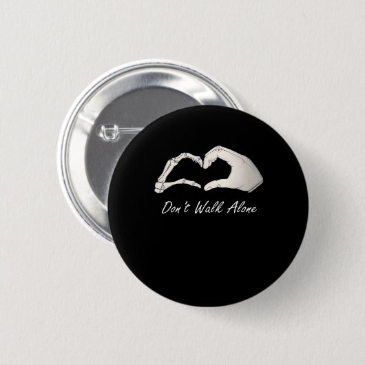 Niet lopen - White Classic - Skeleton Hands Hearts Ronde Button 5,7 Cm (Voorkant /achterkant)