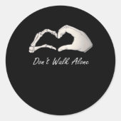 Niet lopen - White Classic - Skeleton Hands Hearts Ronde Sticker (Voorkant)