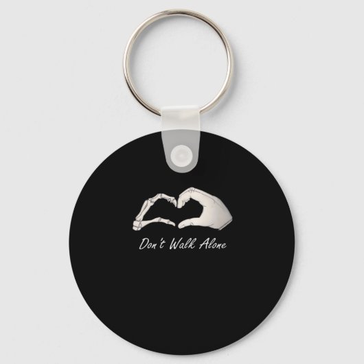 Niet lopen - White Classic - Skeleton Hands Hearts Sleutelhanger (Voorkant)