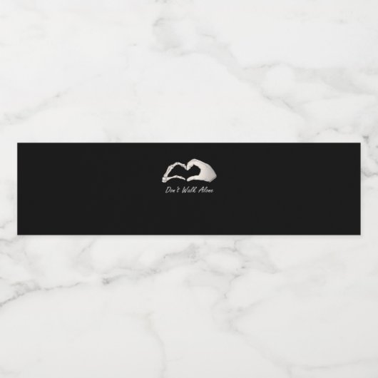 Niet lopen - White Classic - Skeleton Hands Hearts Waterfles Etiket (Enkel label)