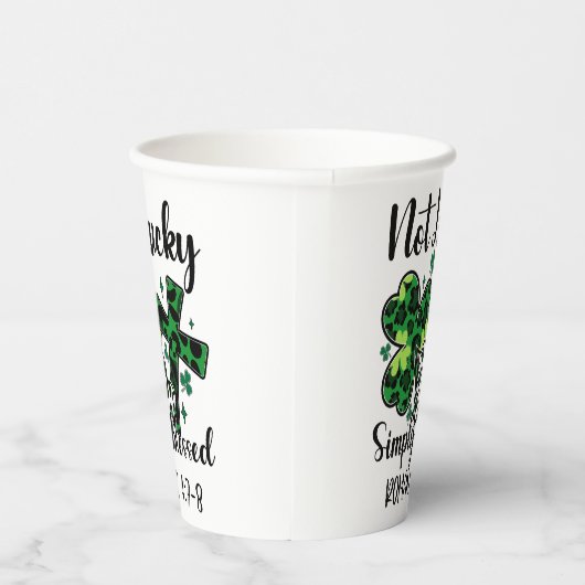 Niet Lucky, gewoon gebufferd Papieren Bekers (Rechts)