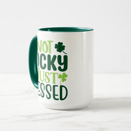 Niet Lucky, gewoon gebufferd St Patrick's Day Mok (Voorkant links)