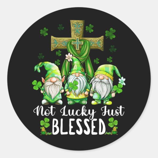 Niet Lucky, gewoon gebufferde gnomen Shamrock St P Ronde Sticker (Voorkant)