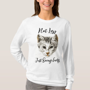 Niet Lui, Alleen Energie Besparen – Mooie Kattenon T-shirt