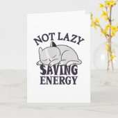 Niet lui, energiebesparende kat kaart (Gele Bloem)