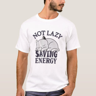 Niet lui, Energiebesparende Kat T-shirt