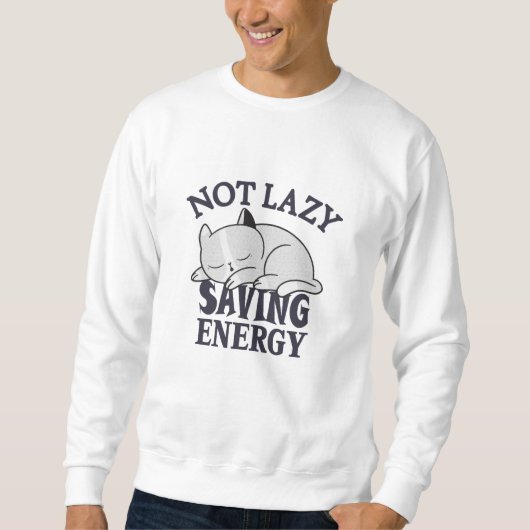 Niet lui, energiebesparende kat trui (Voorkant)