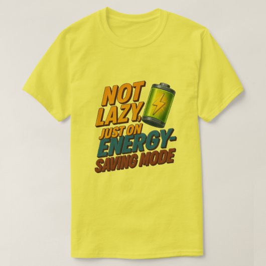 Niet Lui, Energiebesparende T-shirt (Design voorkant)